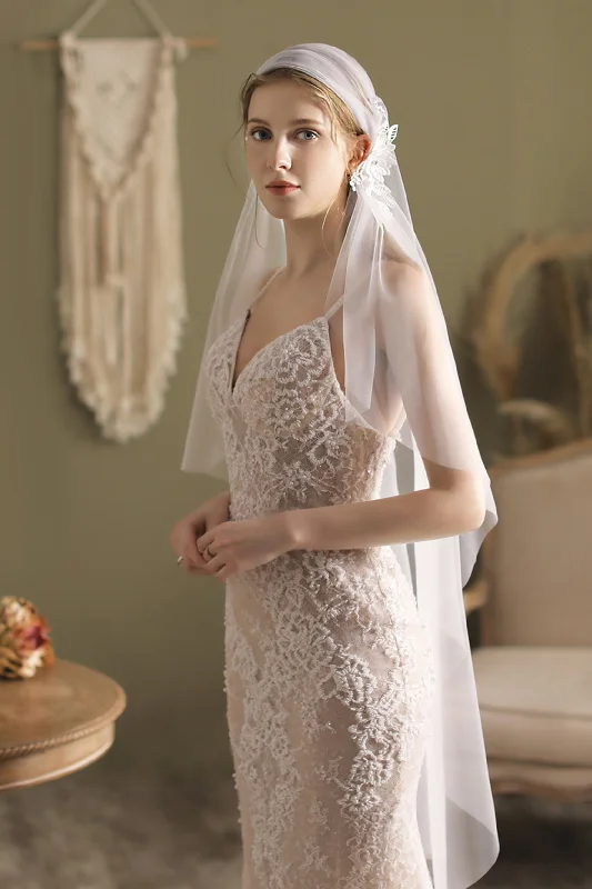 One-tier Cut Edge Tulle Hip Veils Appliques Beading CV0262 Tulle Bodycon Dress