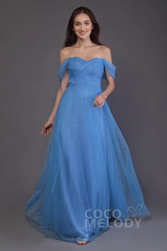 Sheath-Column Floor Length Tulle Bridesmaid Dress PR3512 Pink Tulle Gown