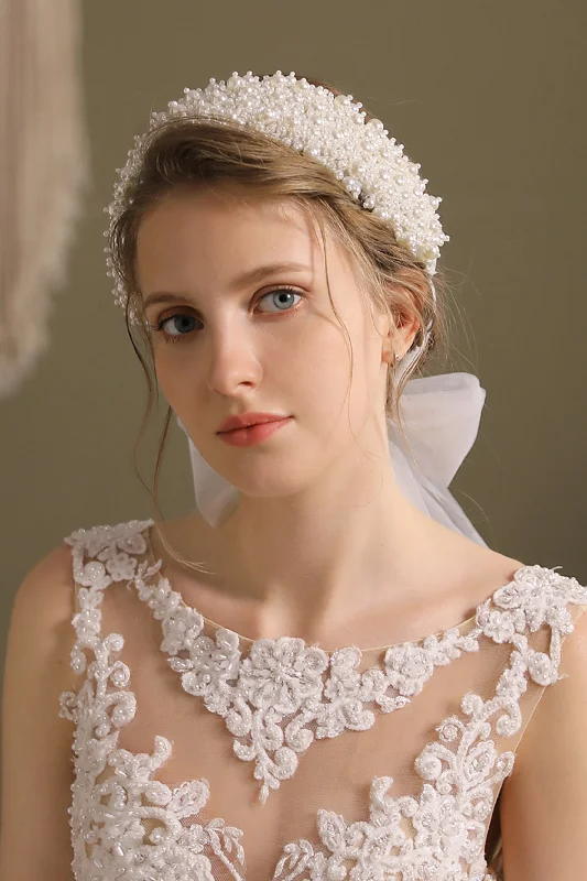 Imitation Pearl and Tulle Headbands CH0359 Stylish Tulle Dress