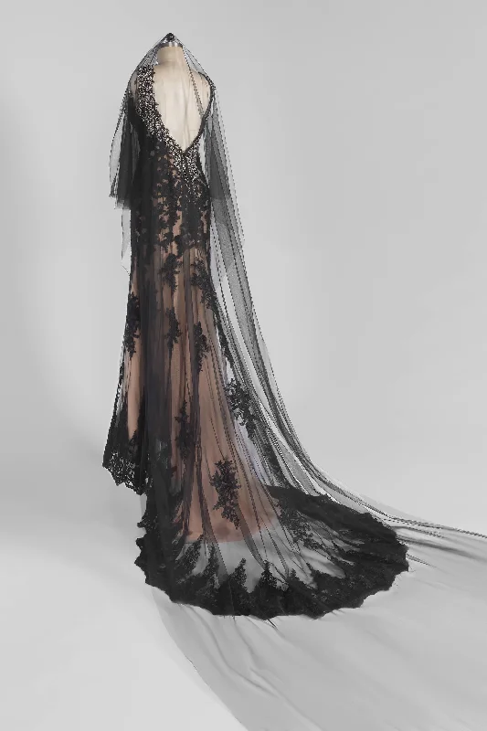 One-tier Cut Edge Tulle Chapel Veils with  CV0279 Tulle Dress Formal
