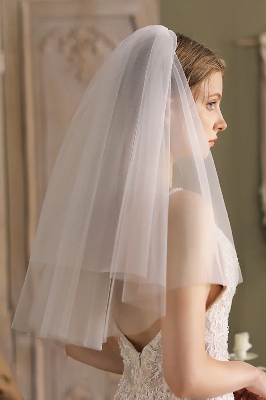 Two-tier Cut Edge Tulle Elbow Veils CV0260 Tulle Skirt Dress