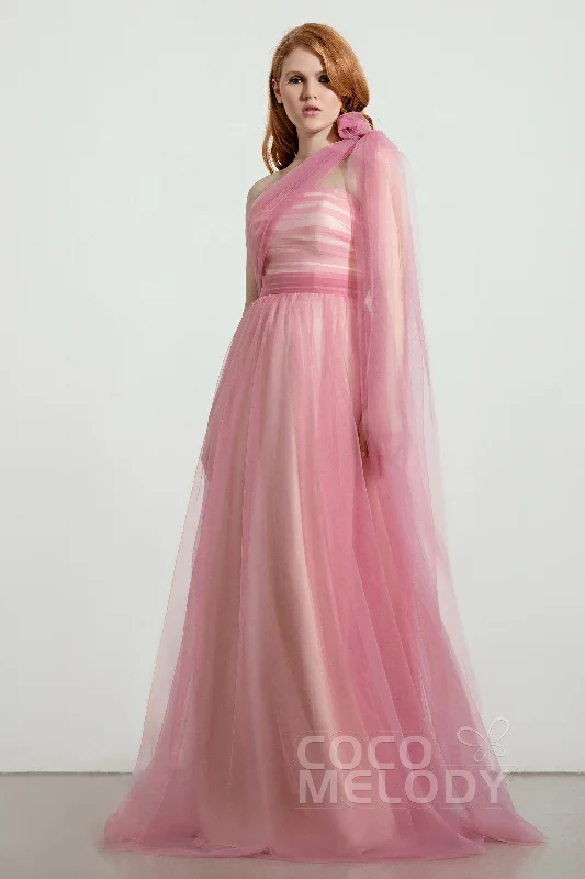 A-Line Tulle/Elastic Silk like Satin Bridesmaid Dress CB0262 Tulle Dress Set