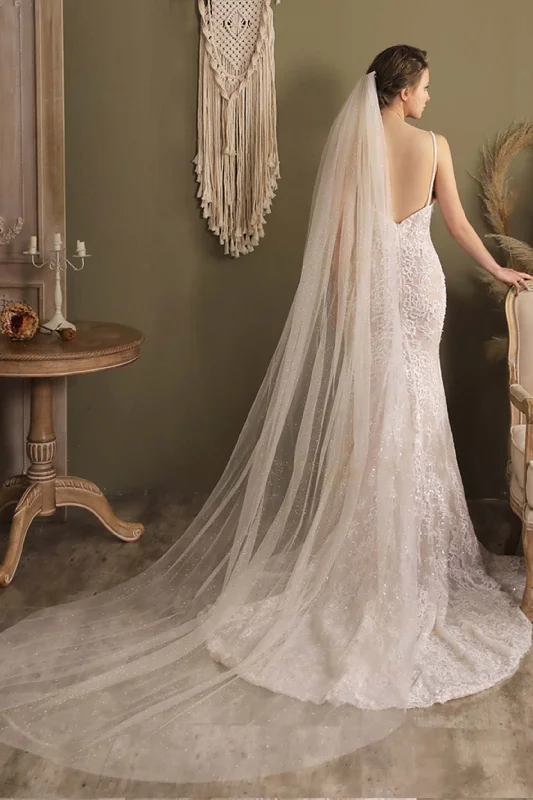 One-tier Cut Edge Tulle Cathedral Veils CV0296 Tulle Skirt Dress