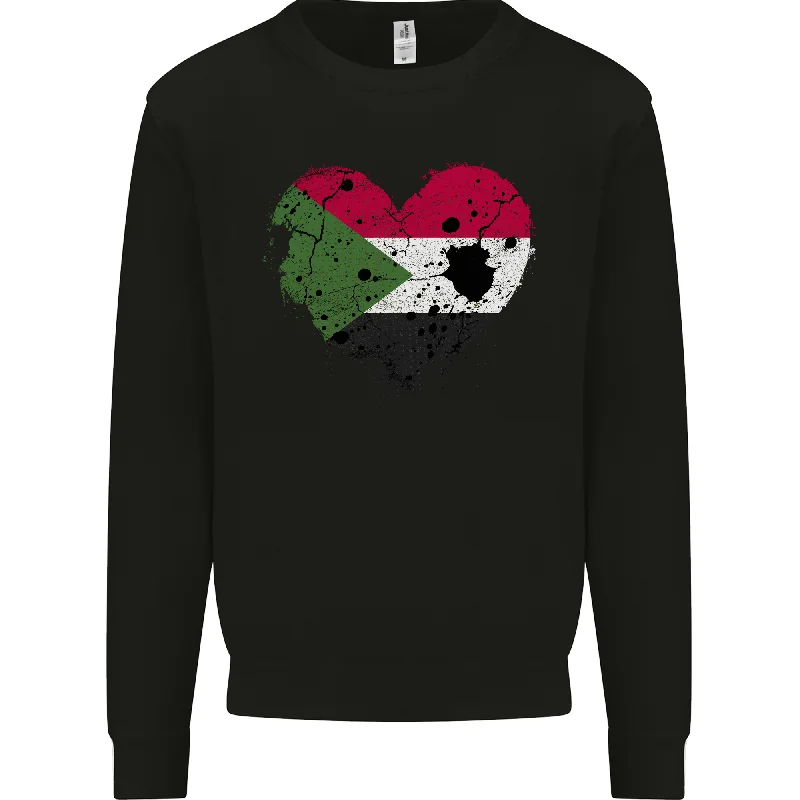 Love Sudan Flag Sudanese Day Football Mens Sweatshirt Jumper