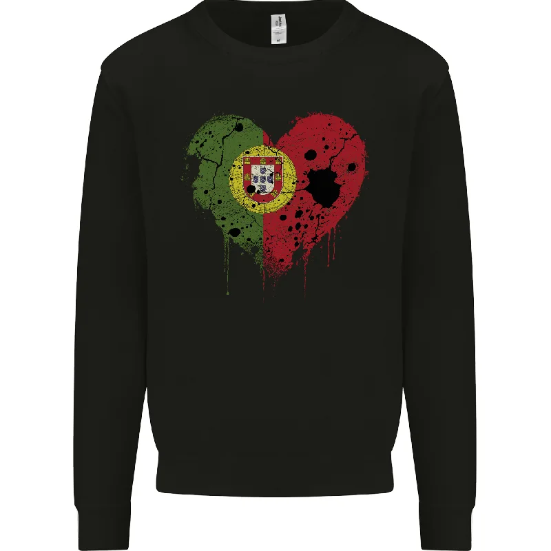 Love Portugal Flag Portuguese Day Football Mens Sweatshirt Jumper
