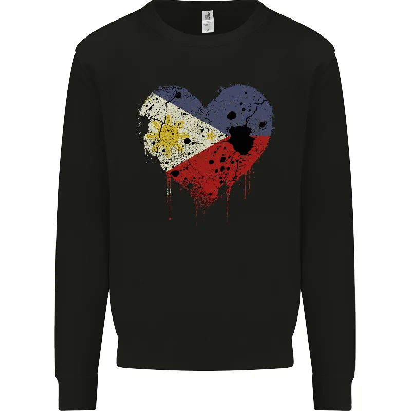 Love Philippines Flag Philipino Day Football Mens Sweatshirt Jumper