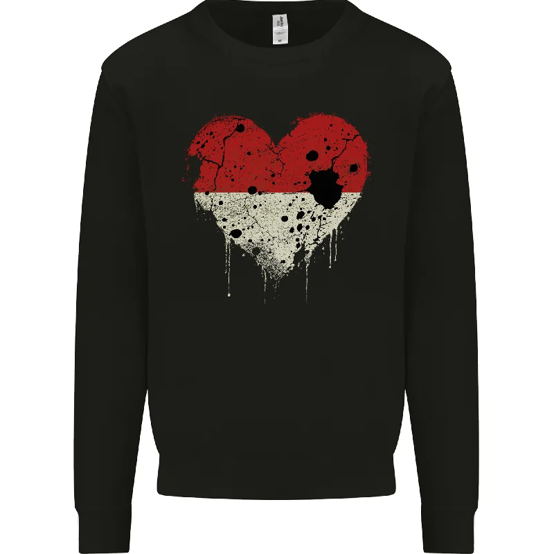 Love Indonesia Flag Indonesian Day Football Mens Sweatshirt Jumper