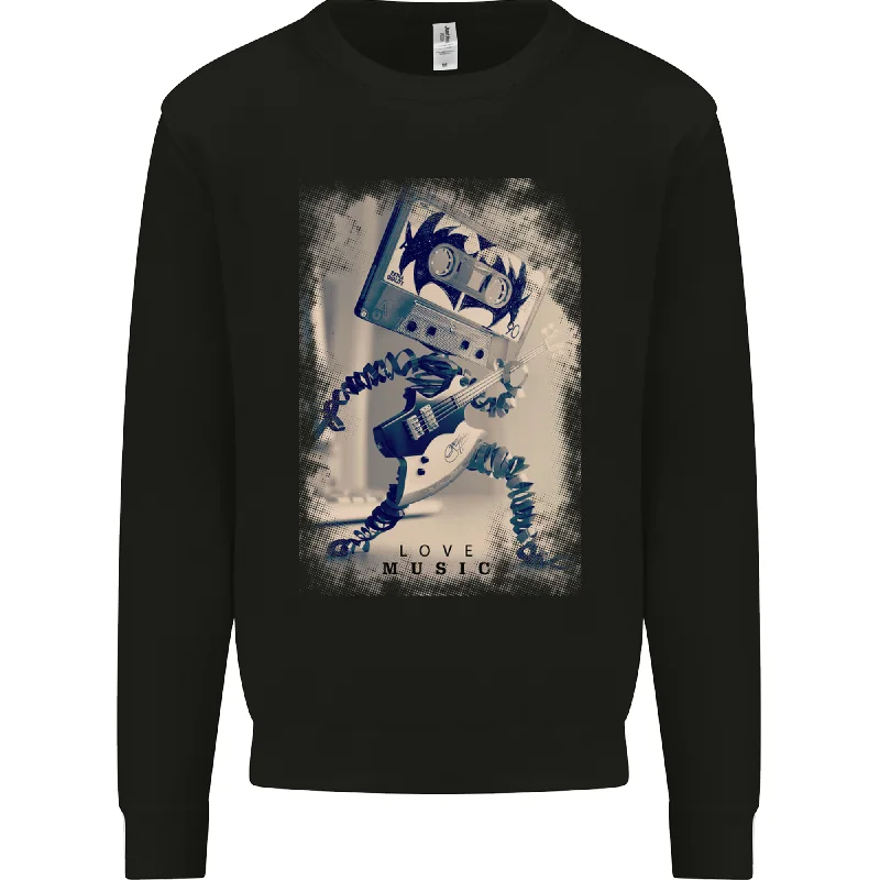 Love Music Rock n Roll Guitar Mens Sweatshirt Jumper