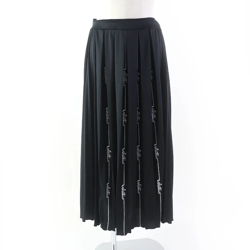 Valentino Logo Pleated Skirt Black S Bright color unclassified skirts