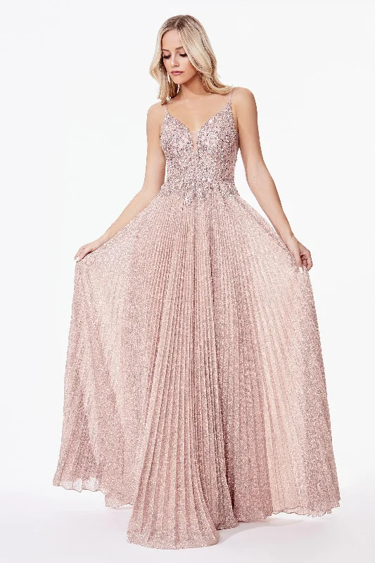 Cinderella Divine CD0163 Long Formal Spaghetti Strap Pleated Prom Dress PrettyLittleThing maxi dresses Cinderella Divine CD0163 Long Formal Spaghetti Strap Pleated Prom Dress PrettyLittleThing maxi dresses