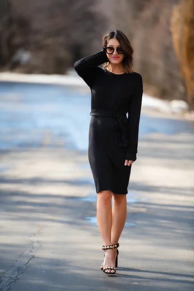 Brigitte Brianna Long Sleeve Jersey Dress Chiffon maxi dresses