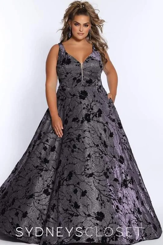 Sydneys Closet Shimmer Long Prom Dress Sequin maxi dresses