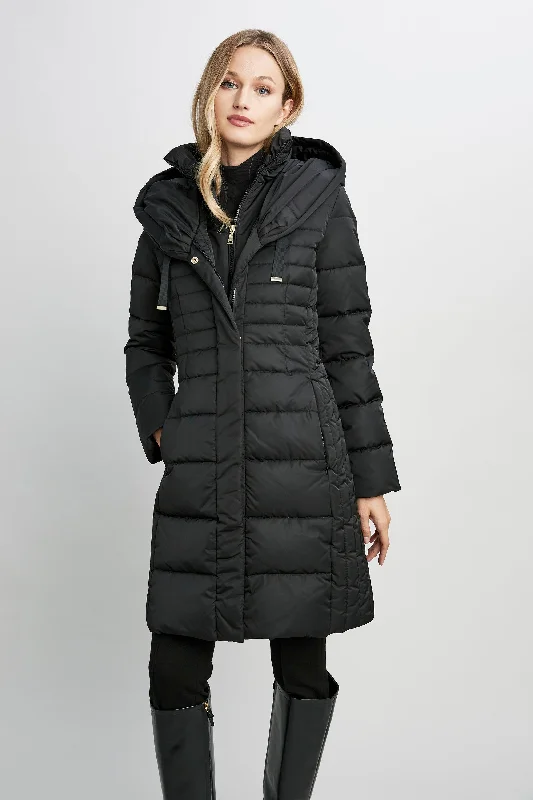 Tahari Double Layer Long Puffer Coat Anniversary maxi dresses
