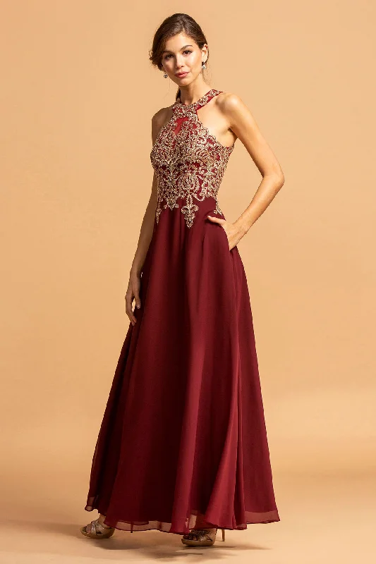 Aspeed Design -L2273 Metallic Appliques A Line Dress Bright color unclassified dresses Aspeed Design -L2273 Metallic Appliques A Line Dress Bright color unclassified dresses