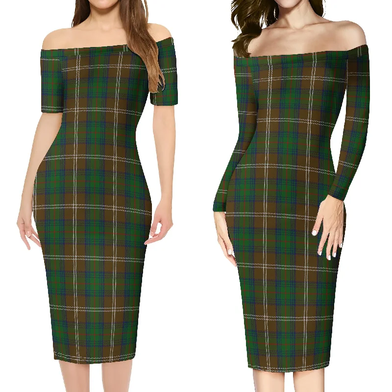 Chisholm Hunting Tartan Off Shoulder Lady Dress Date night unclassified dresses