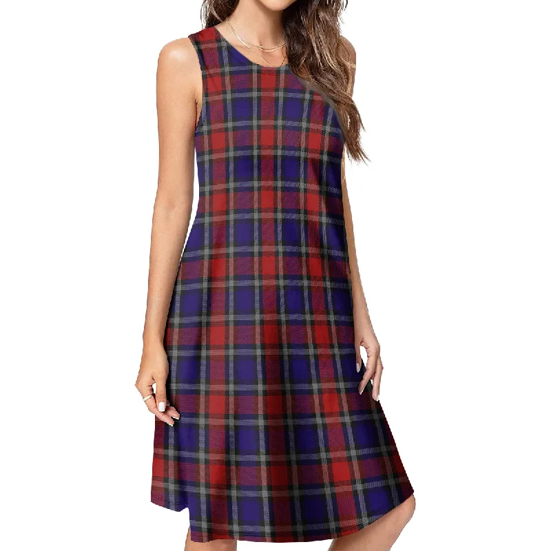 Clark Red Tartan Womens Casual Dresses Polka dot unclassified dresses