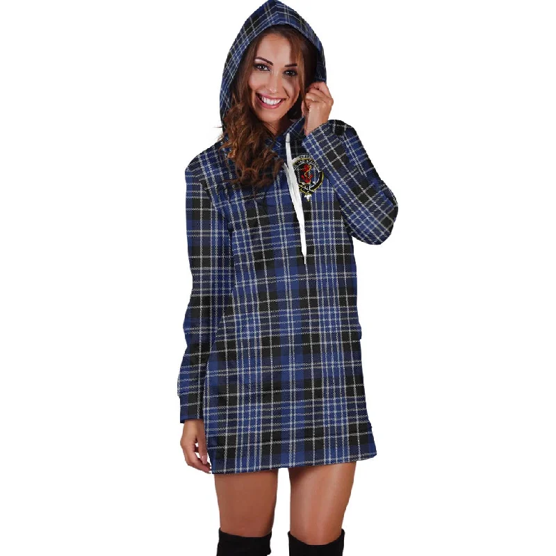 Clark (Clarke) Tartan Hoodie Dress with Family Crest Monochrome unclassified dresses Clark (Clarke) Tartan Hoodie Dress with Family Crest Monochrome unclassified dresses