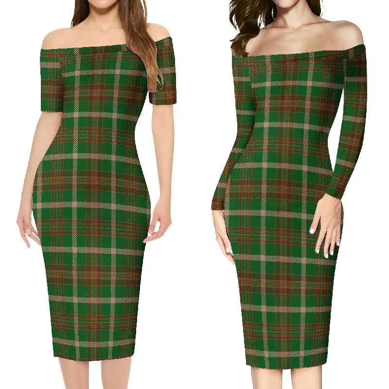 Copeland Tartan Off Shoulder Lady Dress Chiffon unclassified dresses