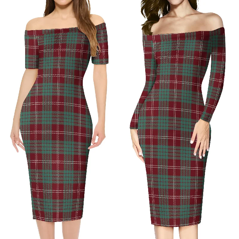 Crawford Modern Tartan Off Shoulder Lady Dress Spring unclassified dresses