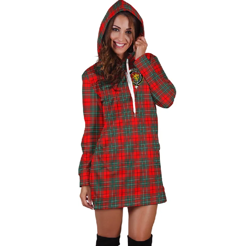 Cumming Modern Tartan Hoodie Dress with Family Crest Comfortable unclassified dresses