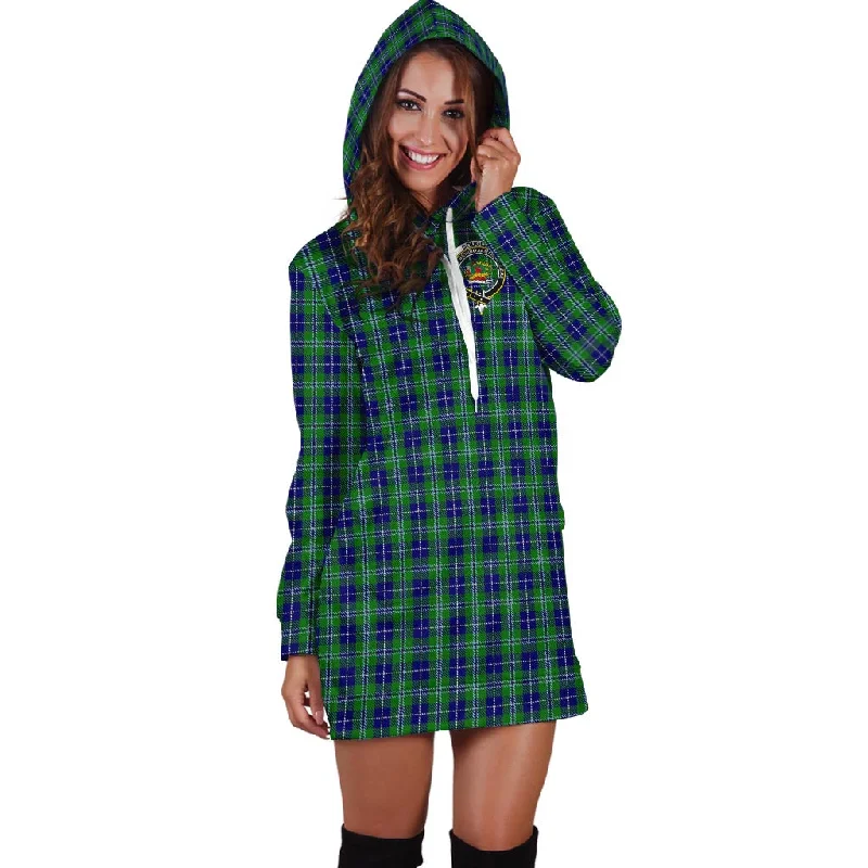 Douglas Tartan Hoodie Dress with Family Crest Casual chic unclassified dresses