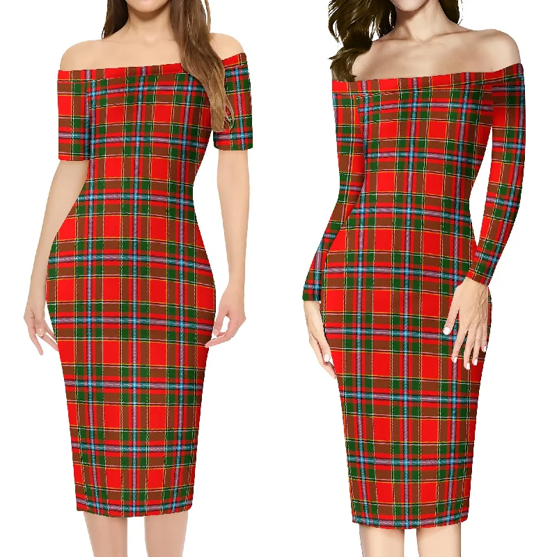 Drummond of Perth Tartan Off Shoulder Lady Dress One-shoulder unclassified dresses