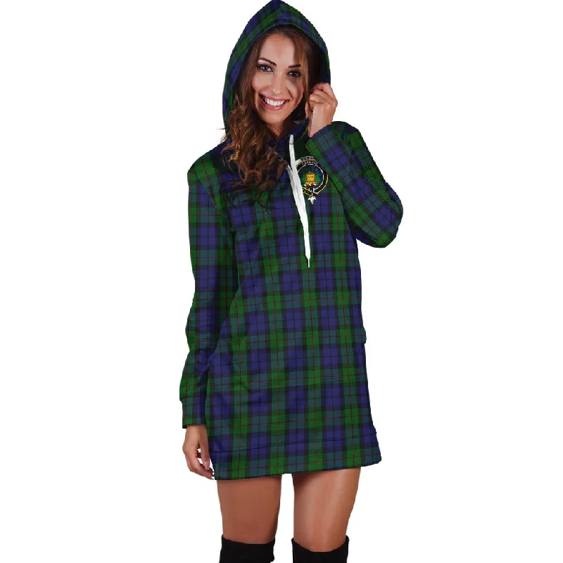 Dundas Tartan Hoodie Dress with Family Crest Backless unclassified dresses