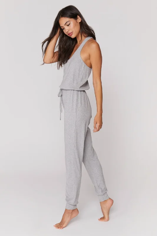 Giselle Rib Jumpsuit - Heather Grey Discounted unclassified dresses