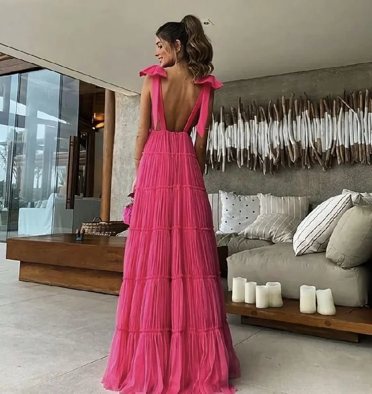 Pink Backless Prom Dress, Evening Dress Fashionable unclassified dresses
