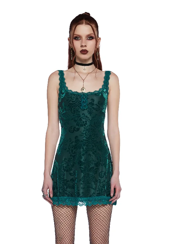 Practical Magic Velvet Dress - Dark Green Wedding guest unclassified dresses