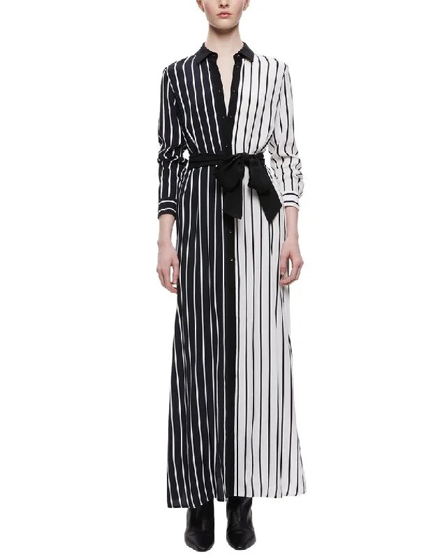 alice + olivia Chassidy Maxi Shirtdress Boho Chic Maxi