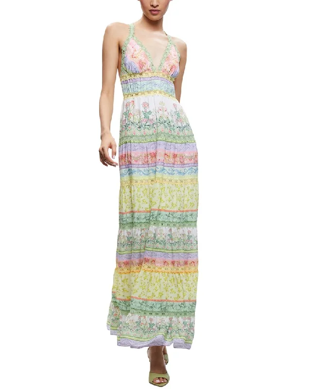 alice + olivia Karolina Paneled Halter Maxi Dress Comfortable Long Skirt