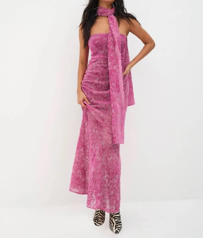 Francesca Maxi Dress In Purple Front Pocket Maxi