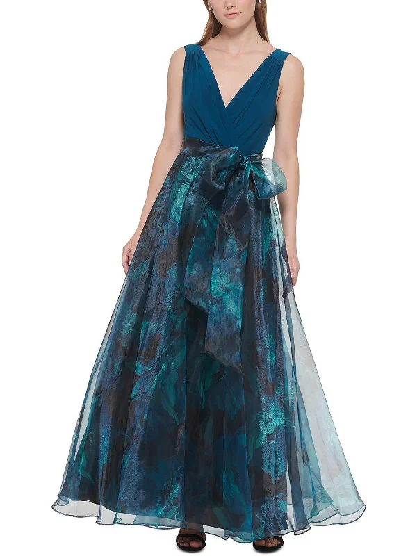 Petites   Womens Printed Maxi Evening Dress Bold Maxi Skirt