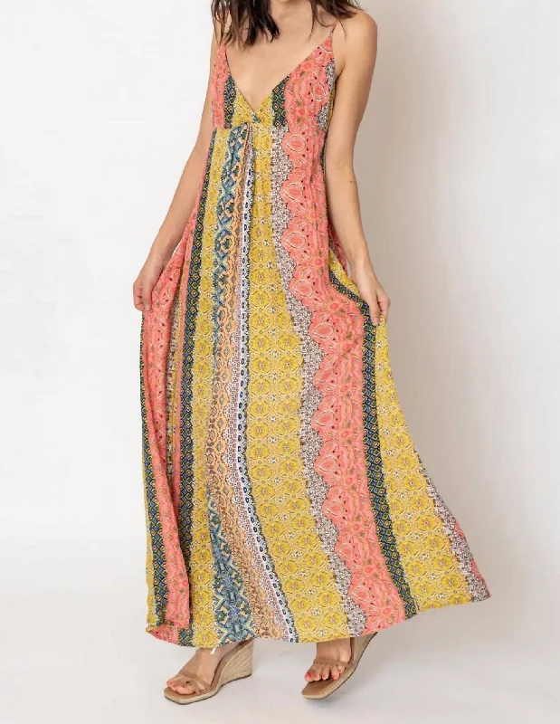 Sun Kissed Maxi Dress In Multicolor Skater Maxi Skirt