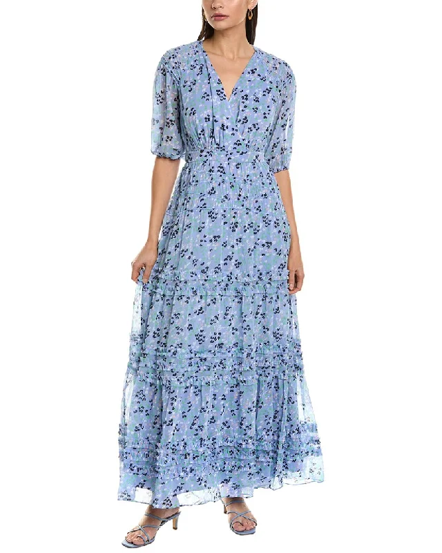Ted Baker Puff Sleeve Smocked Detail Maxi Dress Chic Maxi Dress