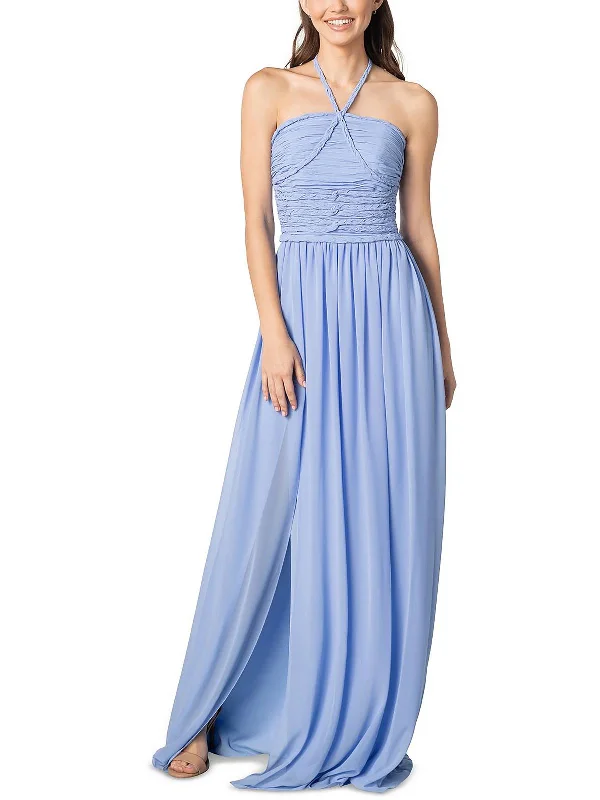 Womens Halter Long Evening Dress Summer Floral Maxi
