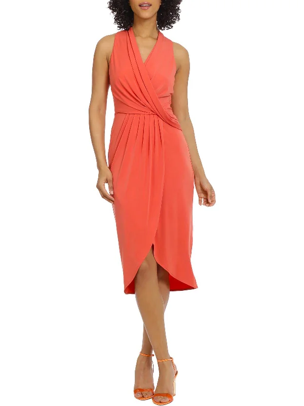 Womens Pleated Long Wrap Dress Maxi Skirt Fashion